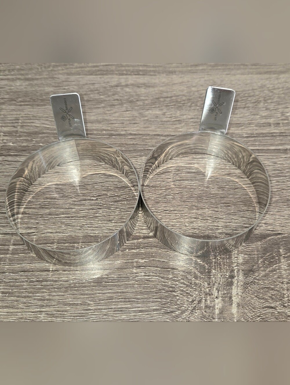 Little Griddle Egg Rings, Stainless Steel Construction with Built-in Silver.